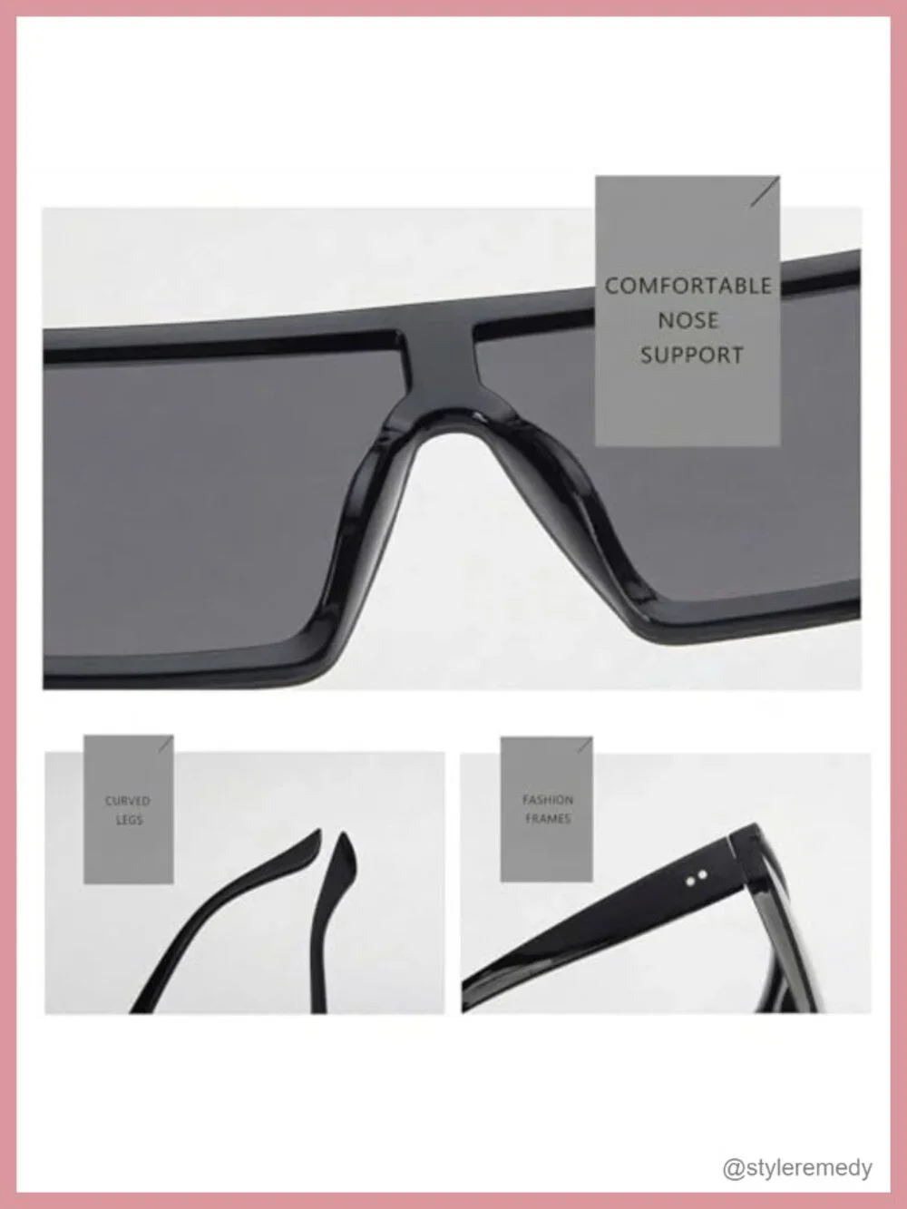 Oversized Square Flat Top Sunglasses UV Protection Unisex Shades